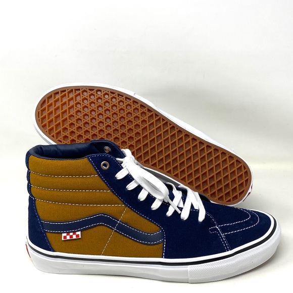 VANS SKATE SK8-HI Reynolds Navy Golden Suede Canvas Men's Sneakers VN0A5FCC9CV - Picture 6 of 9